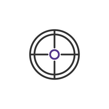 Abstract linear target illustration depicting focused aiming strategy and effective direction with vector