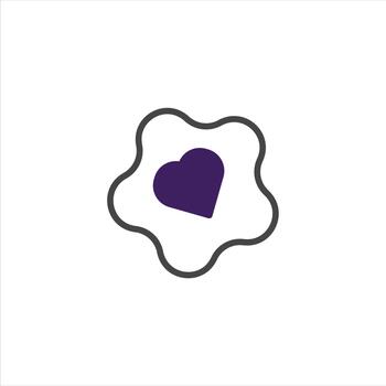 Abstract symbol showcasing affection with a heart inside cloud shape creating calm visualization vector