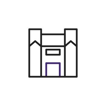 Abstract symmetrical outline of a building facade structure emphasizing minimalist geometric vector