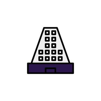 arquitectónico ilustración exhibiendo un raro moderno geométrico edificio con múltiple ventanas vector