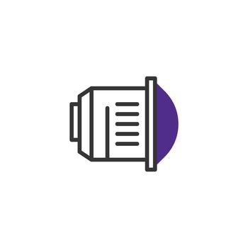 cámara lente esquemático representación exhibiendo componentes y funcionalidad para fotográfico vector