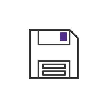 Digital data storage icon representing legacy technology and the evolution of computer memory vector