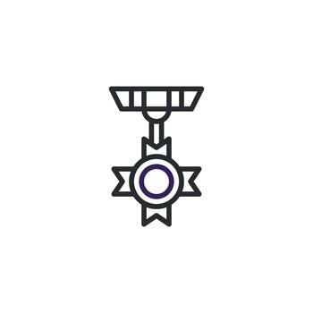 Geometric achievement emblem signifying recognition and attainment of a commendable standard and vector