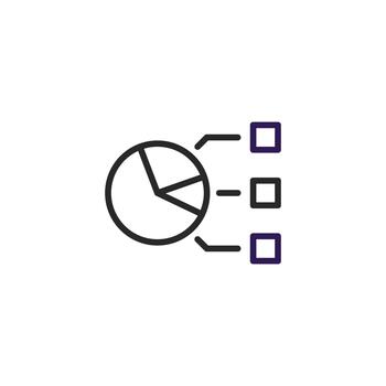 informativo visual representación tarta gráfico mostrando estadístico datos con correspondiente cuadrado vector