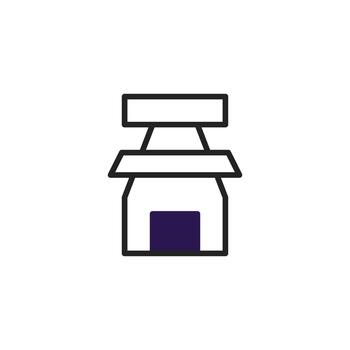 Minimalist building outline captures architectural simplicity offering clean lines and strong vector