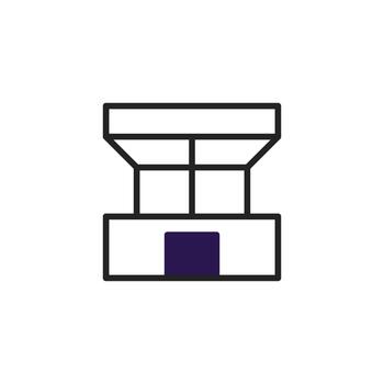 minimalista edificio estructura con geométrico formas vitrinas resumen arquitectónico diseño vector