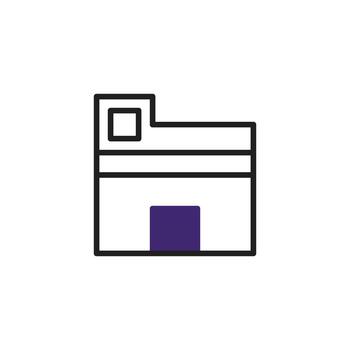 Minimalist depiction of a building evoking architectural simplicity and structure with modern vector