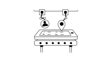 en arbetstagare övervakning en dator skärm visning grafer, troligt relaterad till lager. video