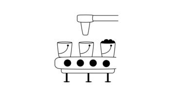 en behållare varelse lyft förbi en kran till en läser in plattform, behållare läser in animerad design video