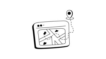 skärm visning en Karta gränssnitt för webb navigering video