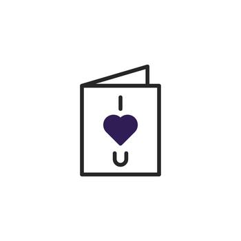 Minimalist greeting card design featuring a heart symbol expressing affection and connection vector