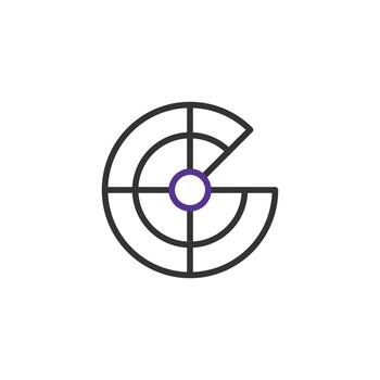 Minimalist letter C target logo design with concentric circles evokes precision focus and accuracy vector