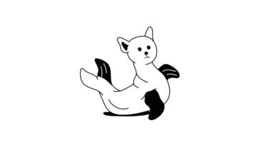 ett ikon animering av en hav katt, en varelse den där skördetröskor de funktioner av en katt och en täta video