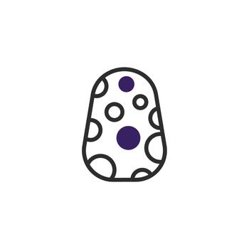 Minimalistic egg design with circular patterns and bold outlines offers a versatile graphic vector