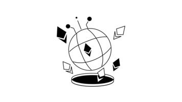 representation av ethereum kryptovaluta och dess global integration i metavers video