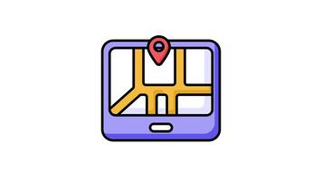 cheque esta hermosa icono animación de GPS dispositivo en editable estilo, fácil a utilizar icono animación video