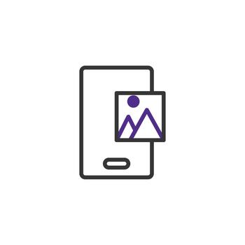 Mobile device with visual overlay representing graphic display for application or creative content vector