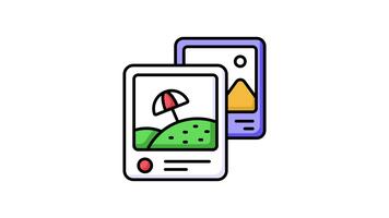 ett ikon animering av skön landskap bilder i modern stil, lätt till använda sig av ikon animering video