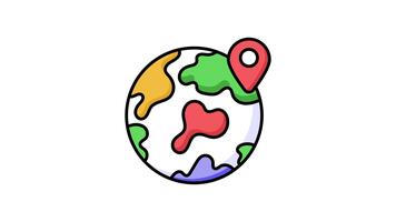 klot med Karta stift som visar begrepp animerad av geolokalisering i modern stil video