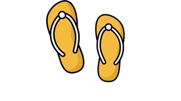 ett ikon animering av flip flops i modern stil isolerat på vit bakgrund, redigerbar animerad video