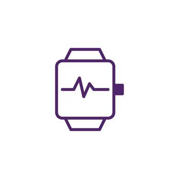 Modern smartwatch displaying heartbeat waveform for health monitoring and lifestyle data tracking vector