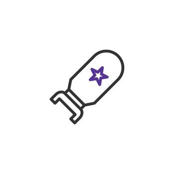 Outlined Bomb with a Star Symbol Depicting Threat or Danger and Representing Explosive Force and vector