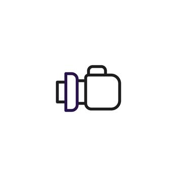 Simple camera icon illustration presenting visual design concept representing modern technology or vector