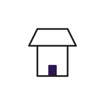 sencillo casa contorno icono diseño transporta un sentido de hogar y abrigo con geométrico formas y vector