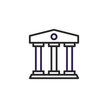 sencillo ilustración representando un neoclásico edificio ideal para visual comunicación con un moderno vector