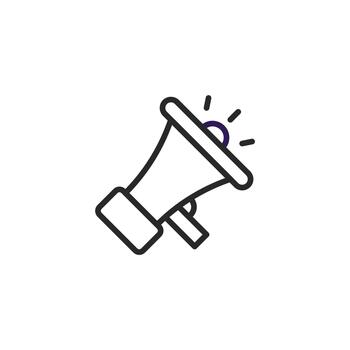 Simple line drawing of a megaphone broadcasting a message illustration with amplifying properties vector