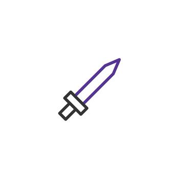 Simple Sword Icon Illustration Depicting Sharp Weaponry and Symbolic Concept of Confrontation on vector