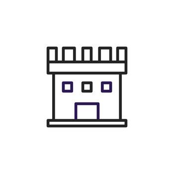 Simplified castle outline for digital representation providing historical context with a vector