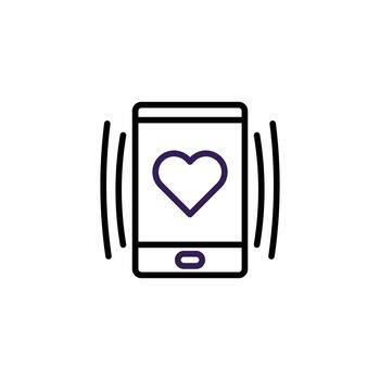 Smartphone displaying love symbol evokes modern connection and digital communication for a vector