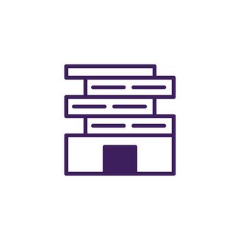 estilizado libros apilado en un geométrico modelo escaparate conocimiento arquitectura y aprendizaje vector