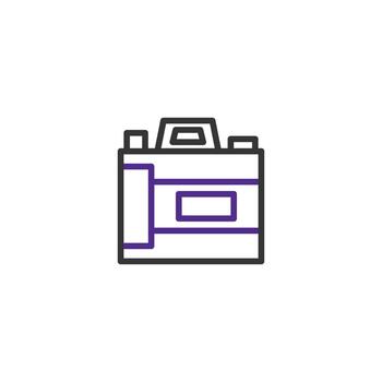 estilizado cámara contorno vitrinas simplista diseño y evoca sentimientos de nostalgia para término análogo vector