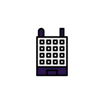 Stylized Cityscape Icon Depicting Modern Architecture with Clean Lines and Geometric Simplicity in vector