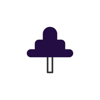 Stylized conceptualized location pointer with layered elements representing spatial orientation vector