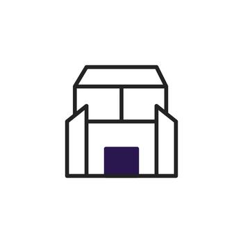 estilizado representación de un edificio con un atención en moderno arquitectura y diseño representando urbano vector