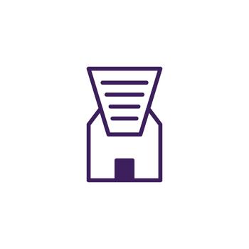 estilizado representación de un estructura con horizontal líneas sugerencia documento Procesando o vector