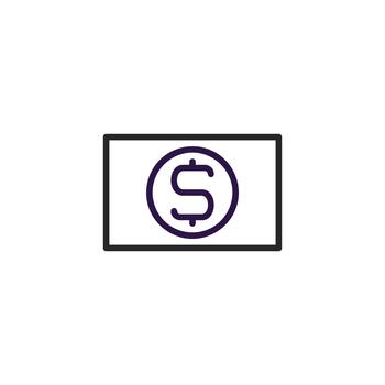 Stylized depiction of monetary symbol on a rectangular surface emphasizing financial transactions vector