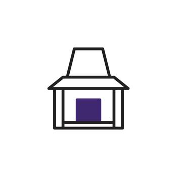 Stylized icon representation showcasing minimal house geometric shapes and modern design with vector