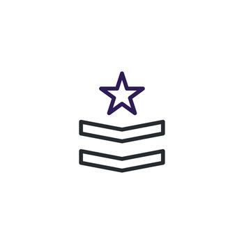 Stylized linear representation of a distinguished rank insignia with minimalist design for modern vector