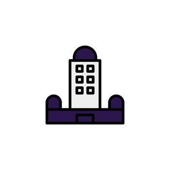 estilizado minimalista edificio representación con sencillo diseño ilustrando arquitectónico vector