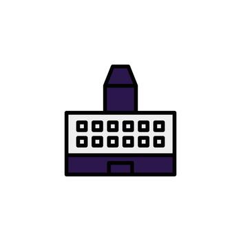 Stylized modern building icon symbolizing urban infrastructure and architectural design concept vector