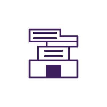 Stylized office structure illustration for digital projects showcasing linear architectural design vector