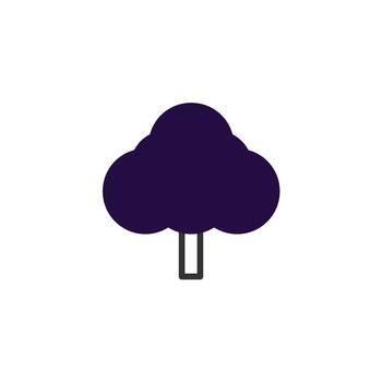 Stylized purple tree illustration embodying simplicity nature representation with digital graphics vector