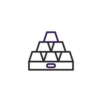 estilizado representación de oro plata en lingotes barras apilado pulcramente mostrando riqueza ahorros o inversión vector