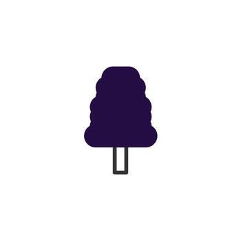 Stylized solitary arboreal presentation simple visual symbolic nature presentation isolated tree vector