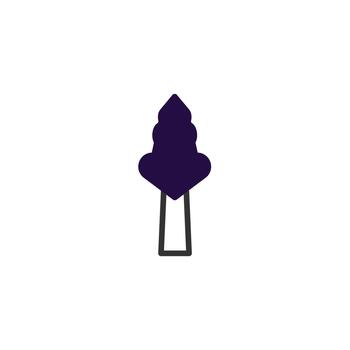 Stylized tree icon illustration with layers forming a conical shape minimal design with clean lines vector