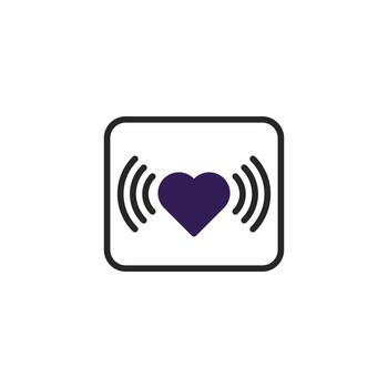 Symbolic representation of emotional connection and affection through visualized heart waves vector